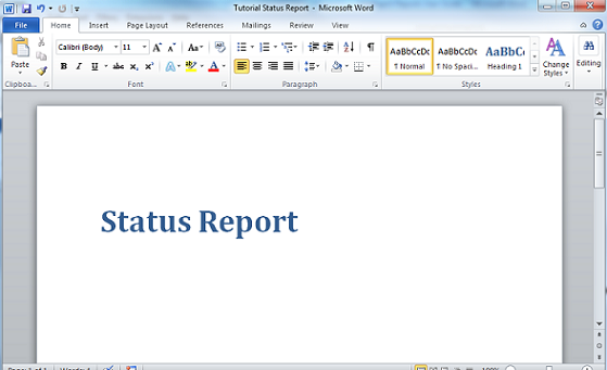Creating a report template document