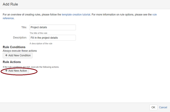 Adding a new action to a rule