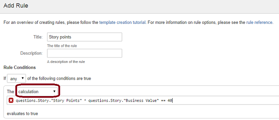 Specifying a calculation condition