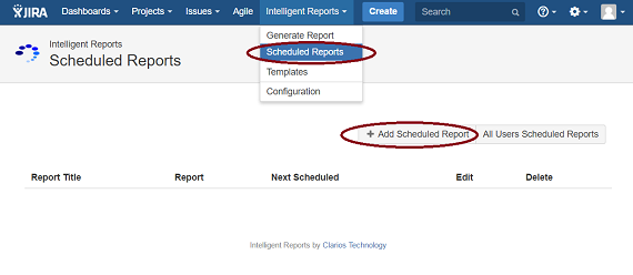 Add a scheduled report