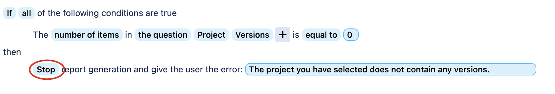 Stopping report generation