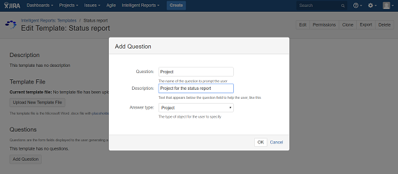 Creating a report template document