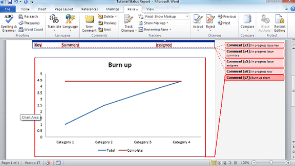 Add a line chart to your report and create a placeholder